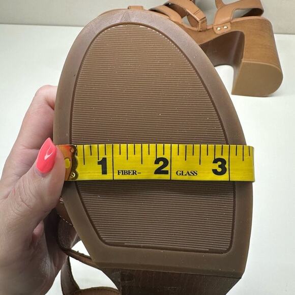 NWOB | Lucky Brand | Imana Fisherman Platform Heel Sandal | Tan | Size 8.5 - Picture 14 of 15